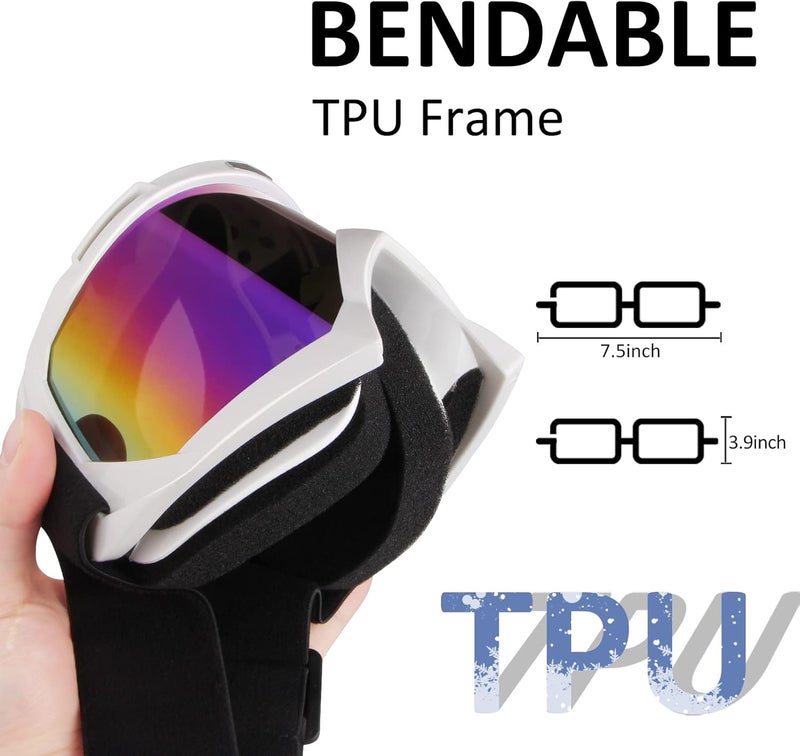 4-FQ Motocross Goggles for Men Women Adult Youth - Windproof Dirt Bike Goggles, Dustproof UTV MX OTG Offroad Riding Racing Skiing Glasses (White Frame+Color Lens) - Image 4
